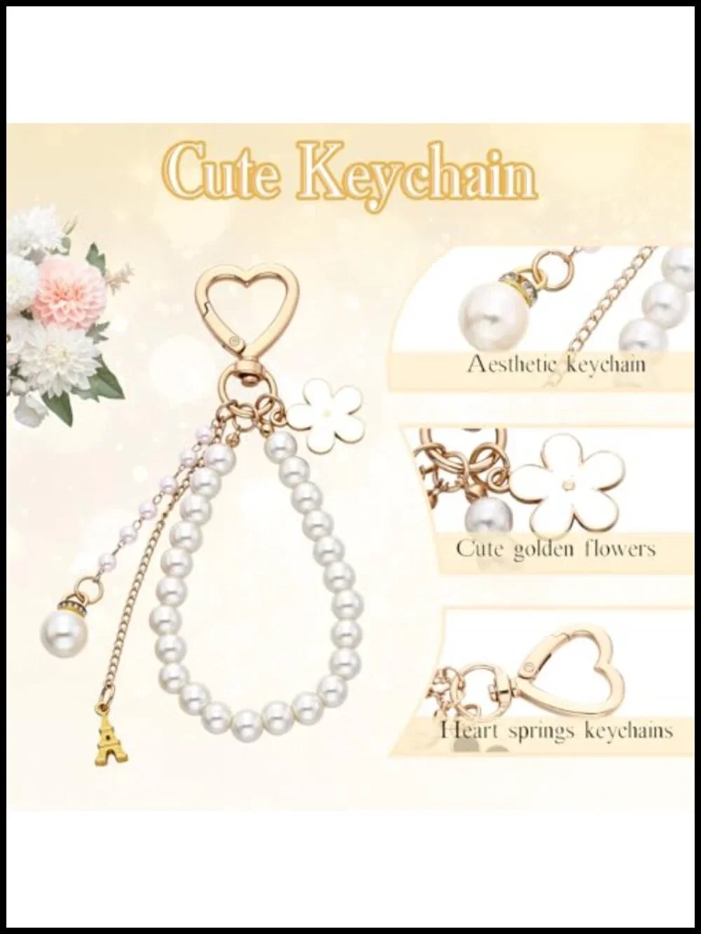 5 Pcs Bag Extender Chain Set with Pear Keychain Purse Charm Accessories